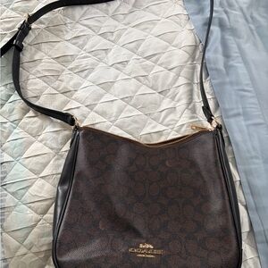 Coach Signature Brown and Black Shoulder Bag